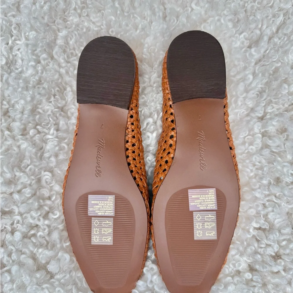 NWOT Madewell Mylie Ballet Flat Handwoven Leather Flats in Burnt Orange *NO BOX - Picture 4 of 6